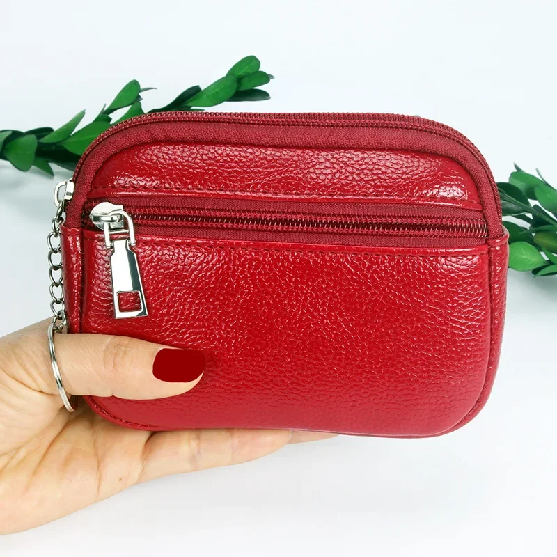 Mulheres mini carteira de couro do plutônio bolsa feminina titular do cartão moeda bolsa carteiras curtas pequena bolsa com zíper chaveiro saco embreagem carteira