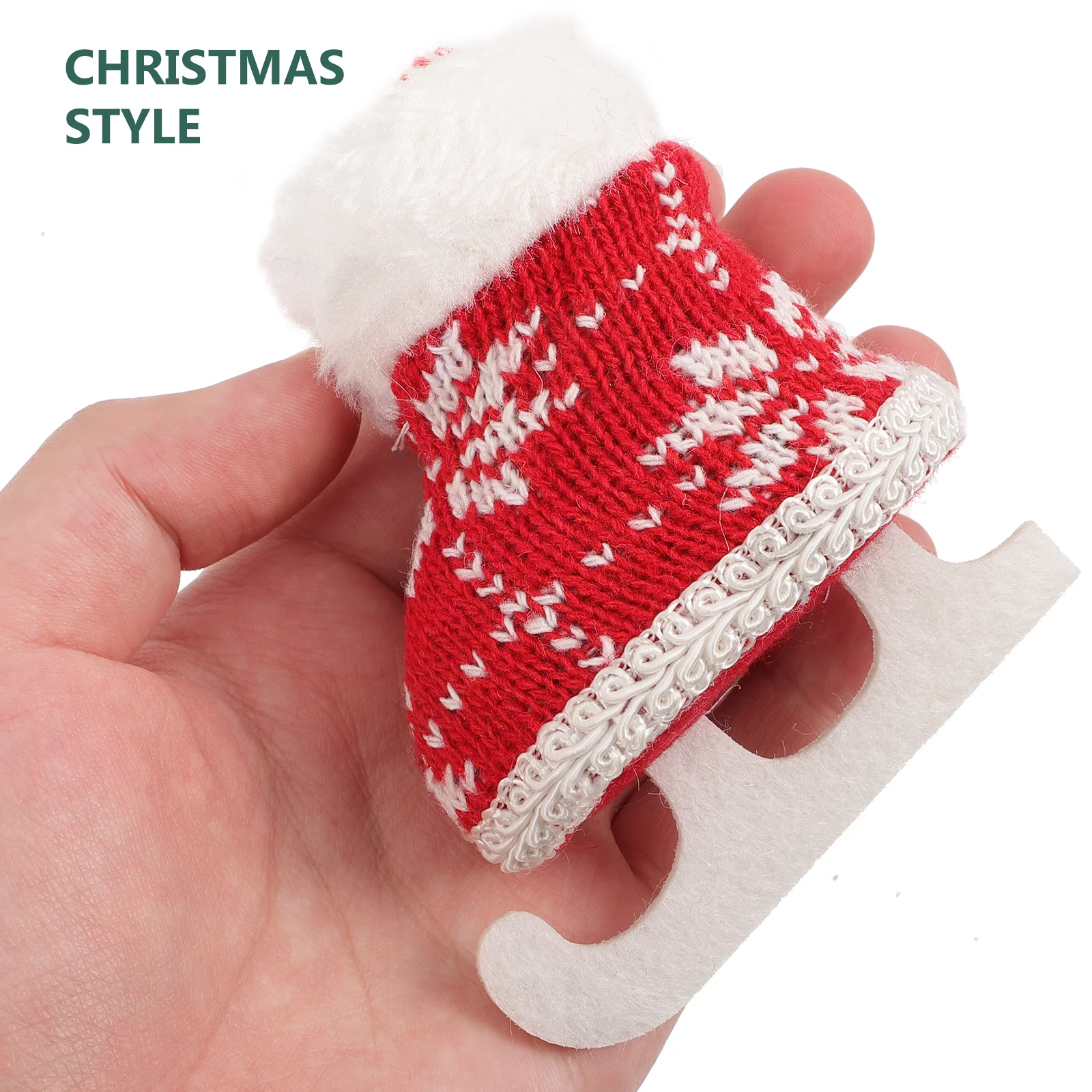 

5Pcs Christmas Tree Pendants Premium Cotton Skating Boots Hanging Ornaments Xmas Party Decor Christmas Supplies
