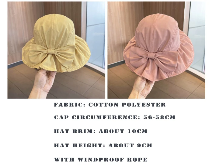 Panama-Hüte für Damen, Sonnenschutz, Windschutz und Atmungsaktivität, Reisehut, Sonnenschutzhut, Schleife, Fischerhut, CapH11 – Detail 1