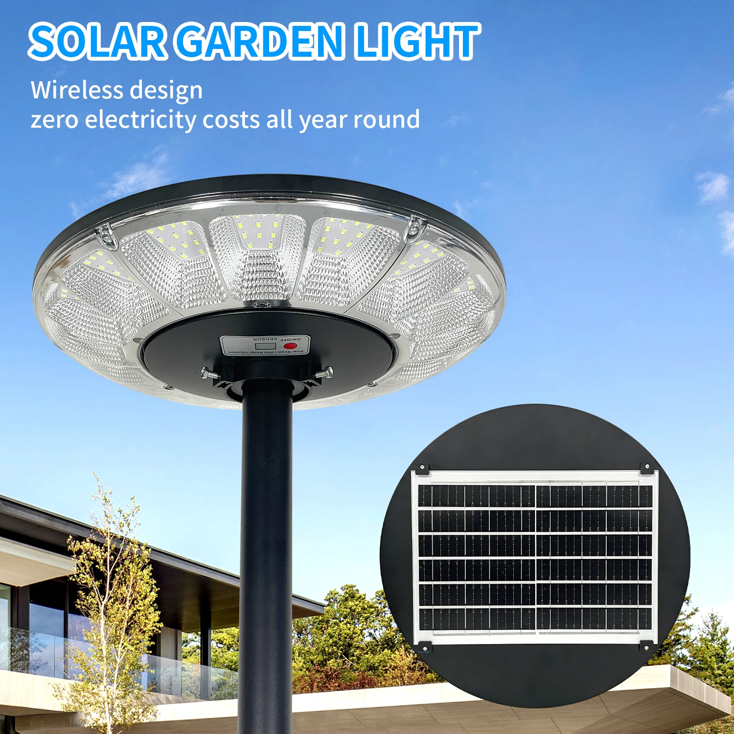 

Солнечный уличный светильник UFO, универсальный светодиодный садовый фонарь, IP65 водонепроницаемый, автоматическое включение/выключение от заката до рассвета, сверхъяркий для двора