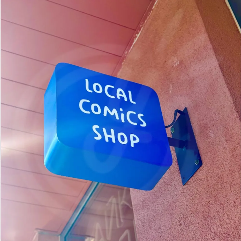 Custom 3D Blue Metal Light Box Sign Outdoor Storefront LED Acrylic Illuminated Signboard Waterproof Double Sided Shop Signage