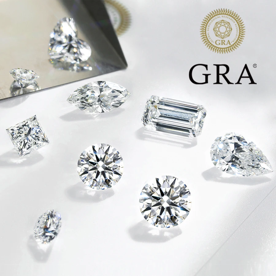 Promotion Sale Real D Color Moissanite Stones with Certificate 0.5-1.0ct Certified Lab Diamonds Pass Tester with GRA Reports