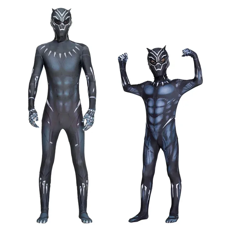 Costume cosplay da supereroe adulto pantera nera film anime Wakanda Forever tuta maschera uniforme festa di Halloween