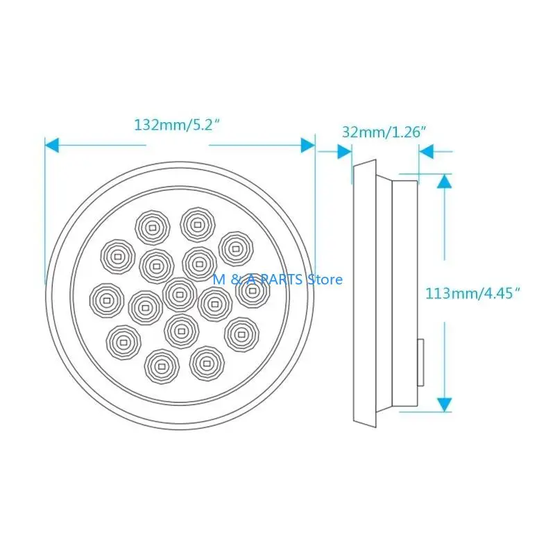 U1JF متعددة الأغراض 16LED ضوء خلفي 12-24 فولت مؤشر العنبر مصباح إضاءة للضباب لشاحنة RV مقطورة RV سهلة التركيب #6