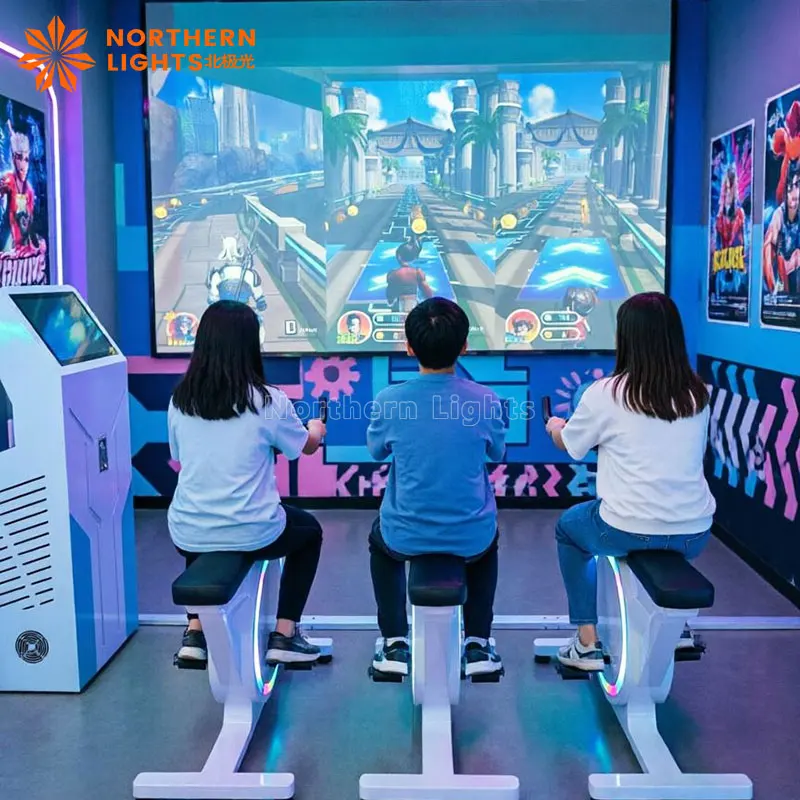 2026 New Outdoor School Daycare Sports Games VR AR Dynamic Bicycle Exercise Bike Video Projector Interactive Projection Game