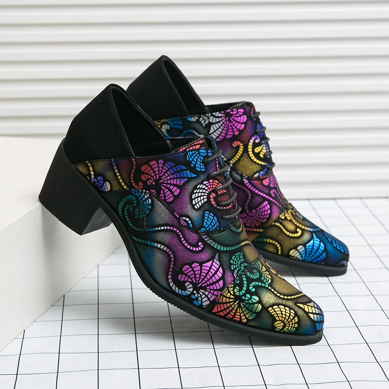 

Men Plus Size 46 High Heels Men Outer Height Increased By 6 Centimeters Business Attire Office Groom Wedding Men Shoes