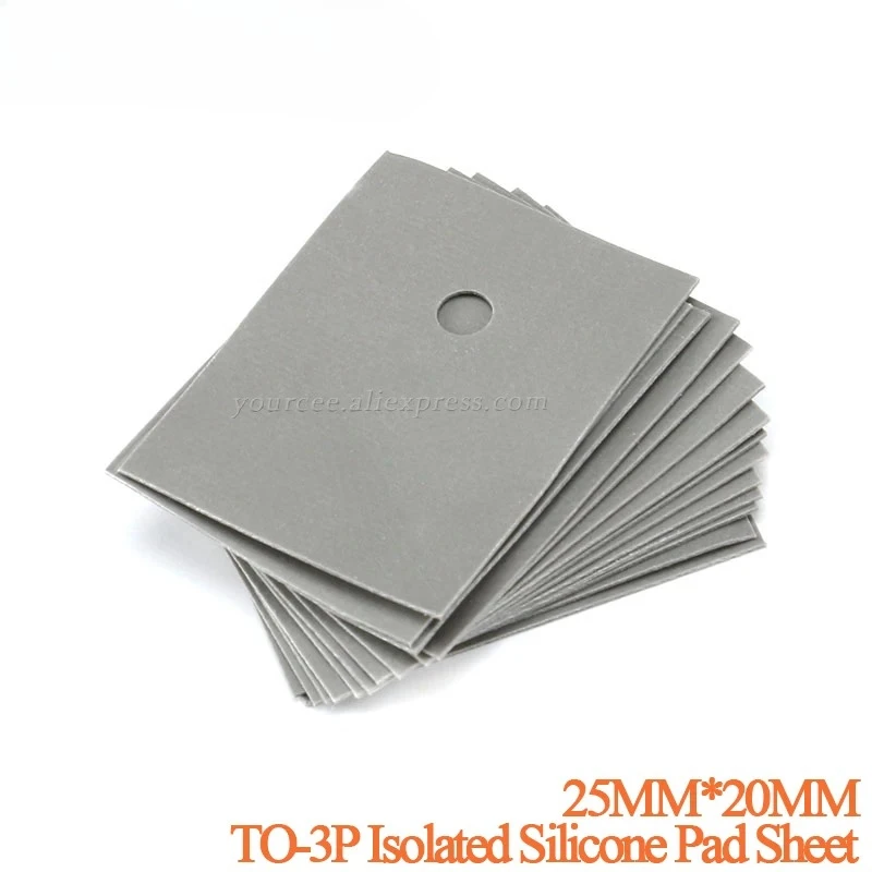 100pcs/5pcs TO-3P TO-220 TO220 Isolated Silicone Pad Sheet Strip Heatsink Shim 25mm*20mm 25mmx20mm 19MM*14MM