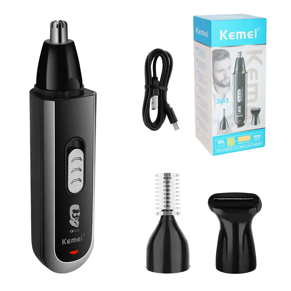 Kemei KM-313 3 in 1 Electric Shaver USB Charging Hair trimmer Electric Rechargeable Nose Professional Shaving Machine