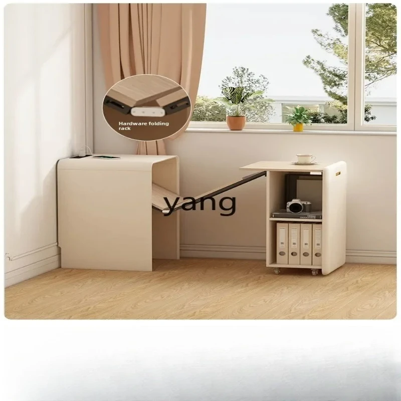 

LH corner folding desk bookcase integrated space saving computer desk