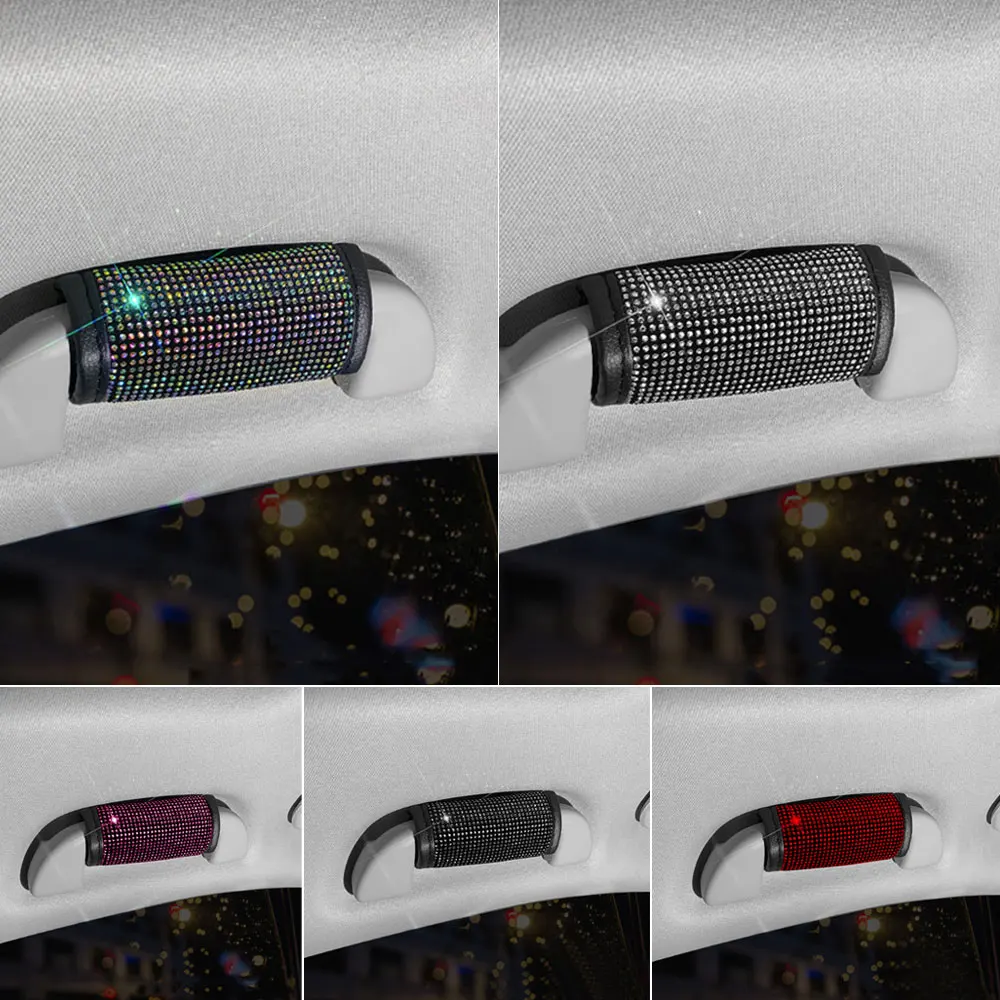 

1Pc Rhinestone Car Interior Handle Protector Covers Inner Door Armrest Panel Pull Universal Car Interior Decorative Accessories