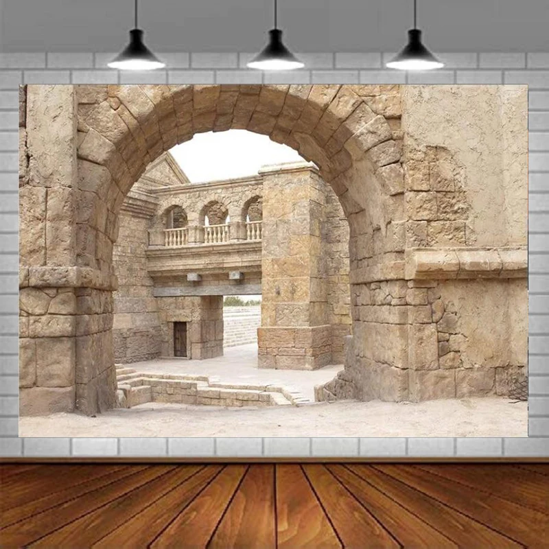 Ancient Jerusalem Buildings Photography Backdrop Roman Church Israel Background Photo Booth Studio Props Banner Poster