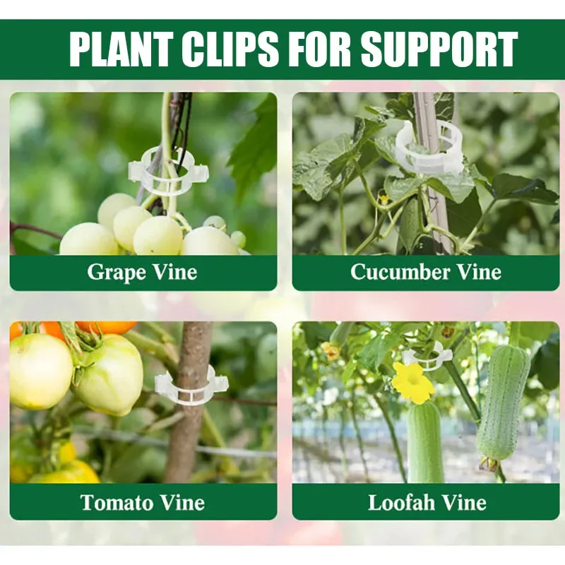 50PCS Pepper Clip for Plants Reusable Vine Connects Fixing Tool Climbing Plants Clip for Tomato