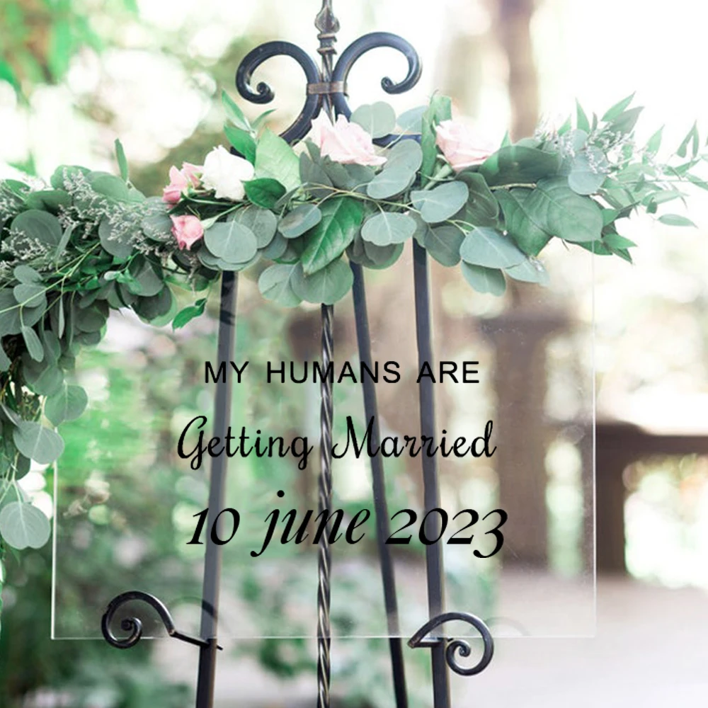 1 шт. Очаровательная собака на ощупь Свадьба вывеска доска на заказ Дата Настенная Наклейка мои люди выходят за свадьбу Qutoe виниловая наклейка на стену