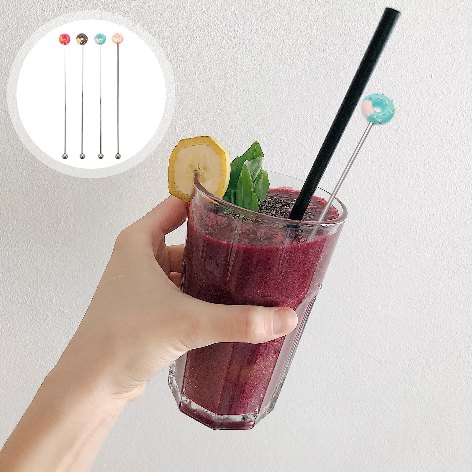 

8pcs Resin Drink Stirrers Coffee Stirring Sticks Swizzle Sticks Swizzle Rods Spoon Unique Home Bar Drink Stirrers Use