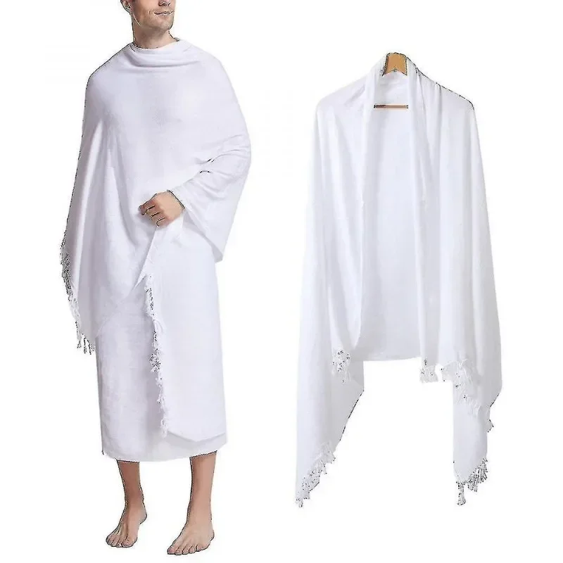 Saudi Arabian Islamic Believers Muslim Pilgrim Towel Beach Towel Pure White Shawl Ihram Hajj Towe Bathroom Accessories Sets