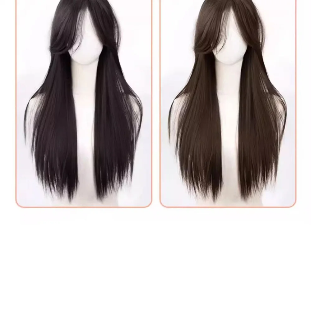 YANKUN 60cm Korean Ins Style Long Wig for Women Big Wave Curly Hair Nature High-quality Wigs with Hairnet Simulate Hair Atmosphe