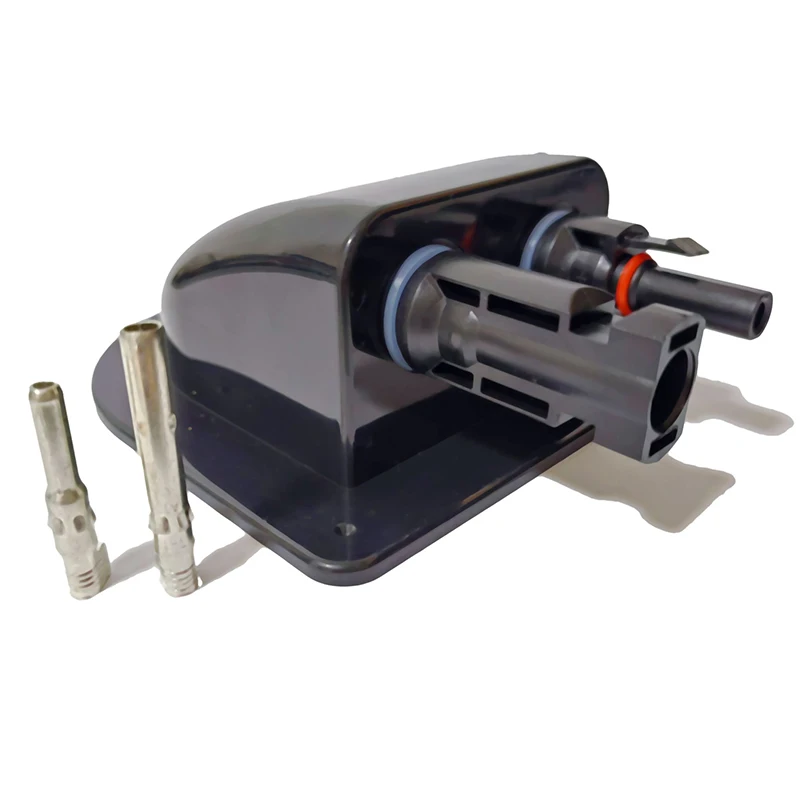 New Solar Panel Double Hole Wire Cable Entry Gland Sealing Box Curved Cable Connector Waterproof For RV Caravan