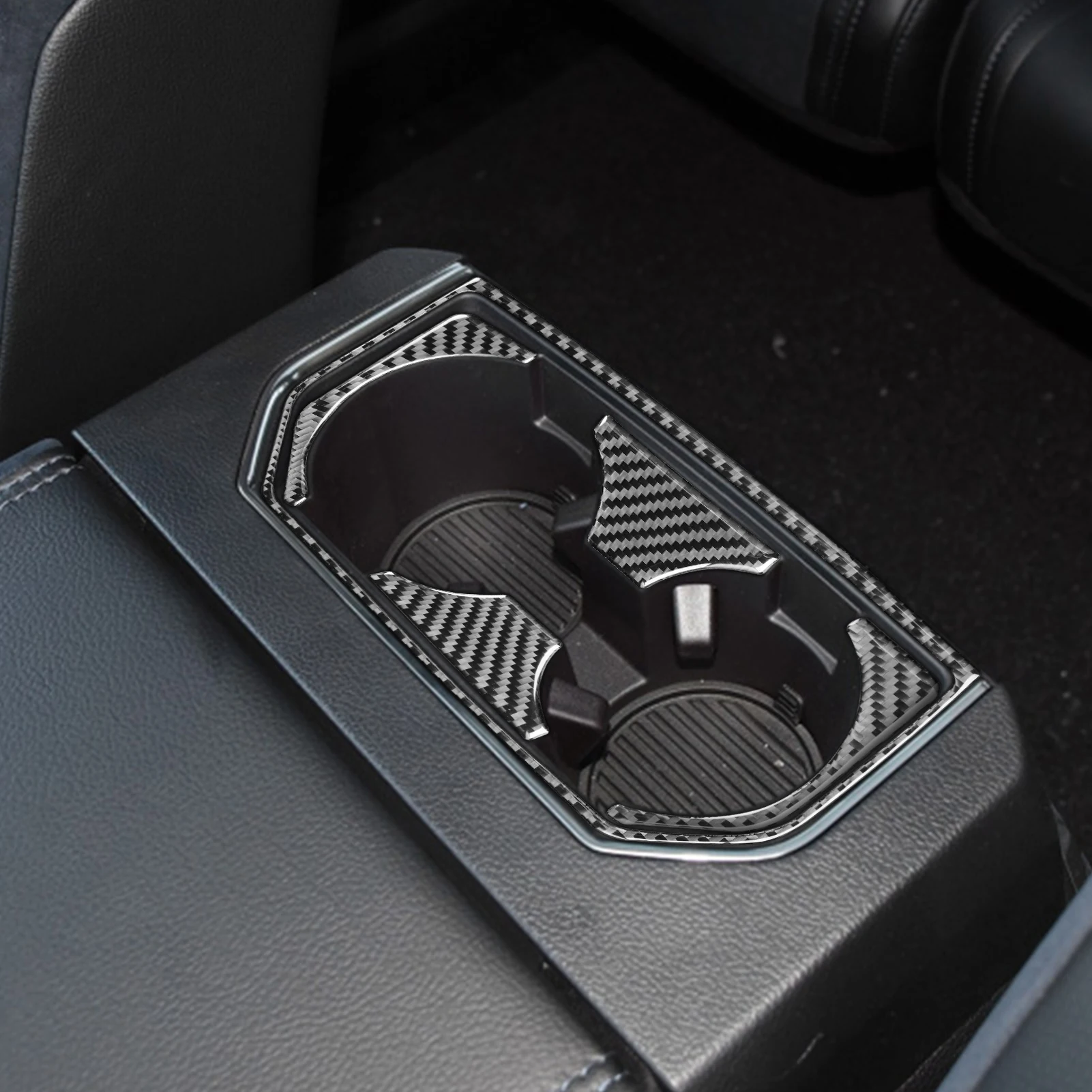 Für Ford Raptor F150 F-150 2015-2020 Carbon Hinten Wasser Tasse Halter Rahmen Panel Trim Abdeckung Auto Zubehör innen Aufkleber