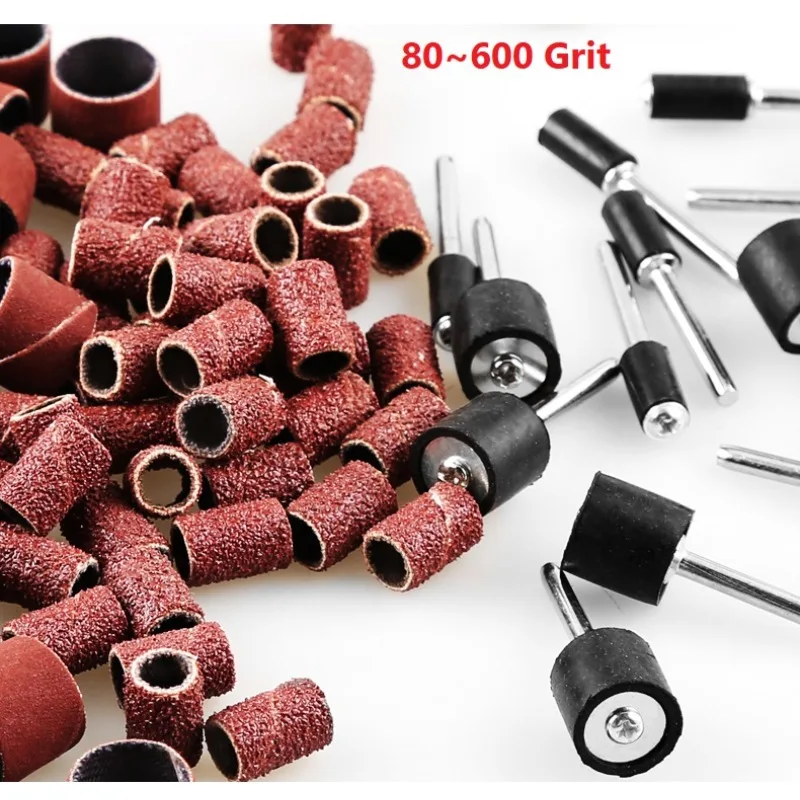 

Abrasive Sanding Band Sleeve & Drum Kit Sandpaper Rotary Tools Accessories With Mandrels Grit 80/120/150/180/240/320/400/600