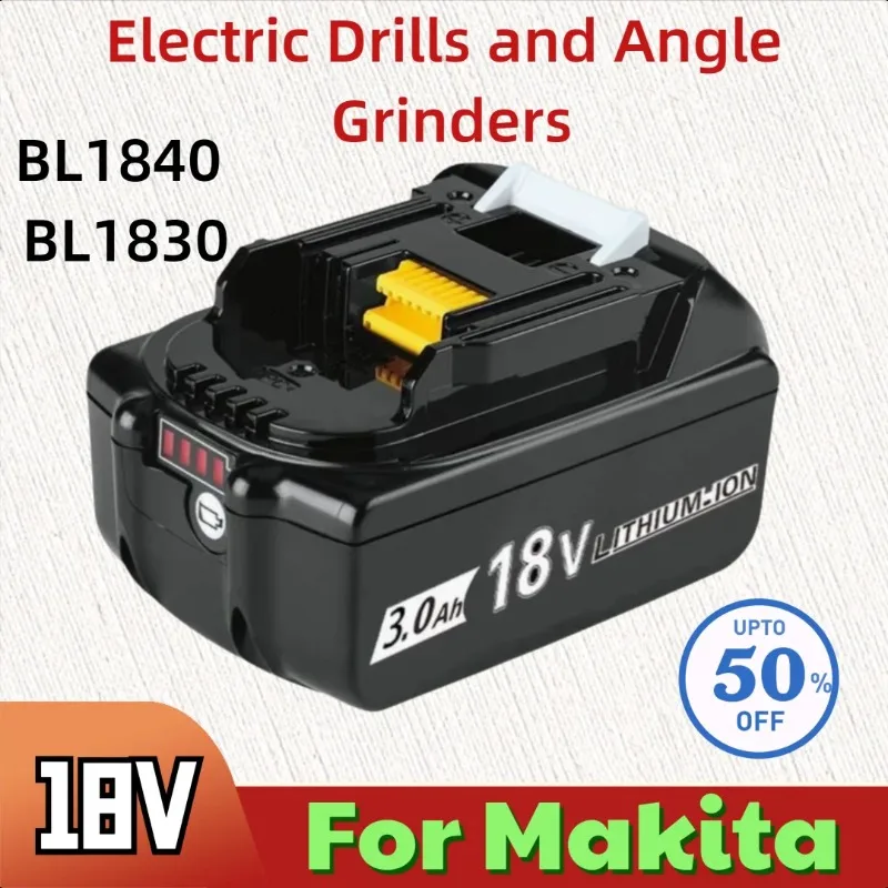 

Аккумуляторы 18В 6000мАч для электроинструментов Makita BL1840 BL1830, литиевые батареи для электродрелей и угловых шлифовальных машин