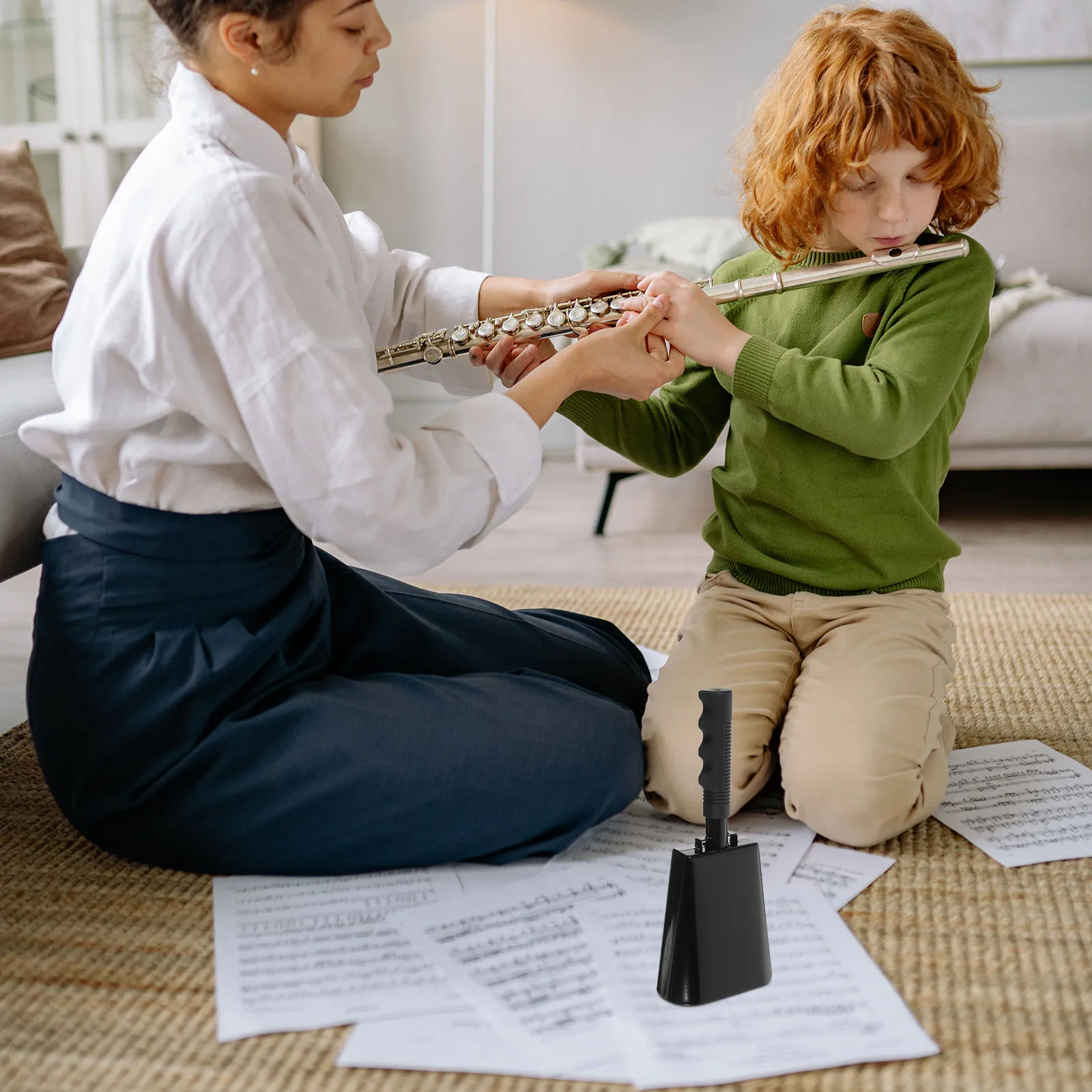 

Cowbell with Handle Metal Percussion Instrument for Sports Events Cheering Party Music Performance Educational Musical Tool Drum