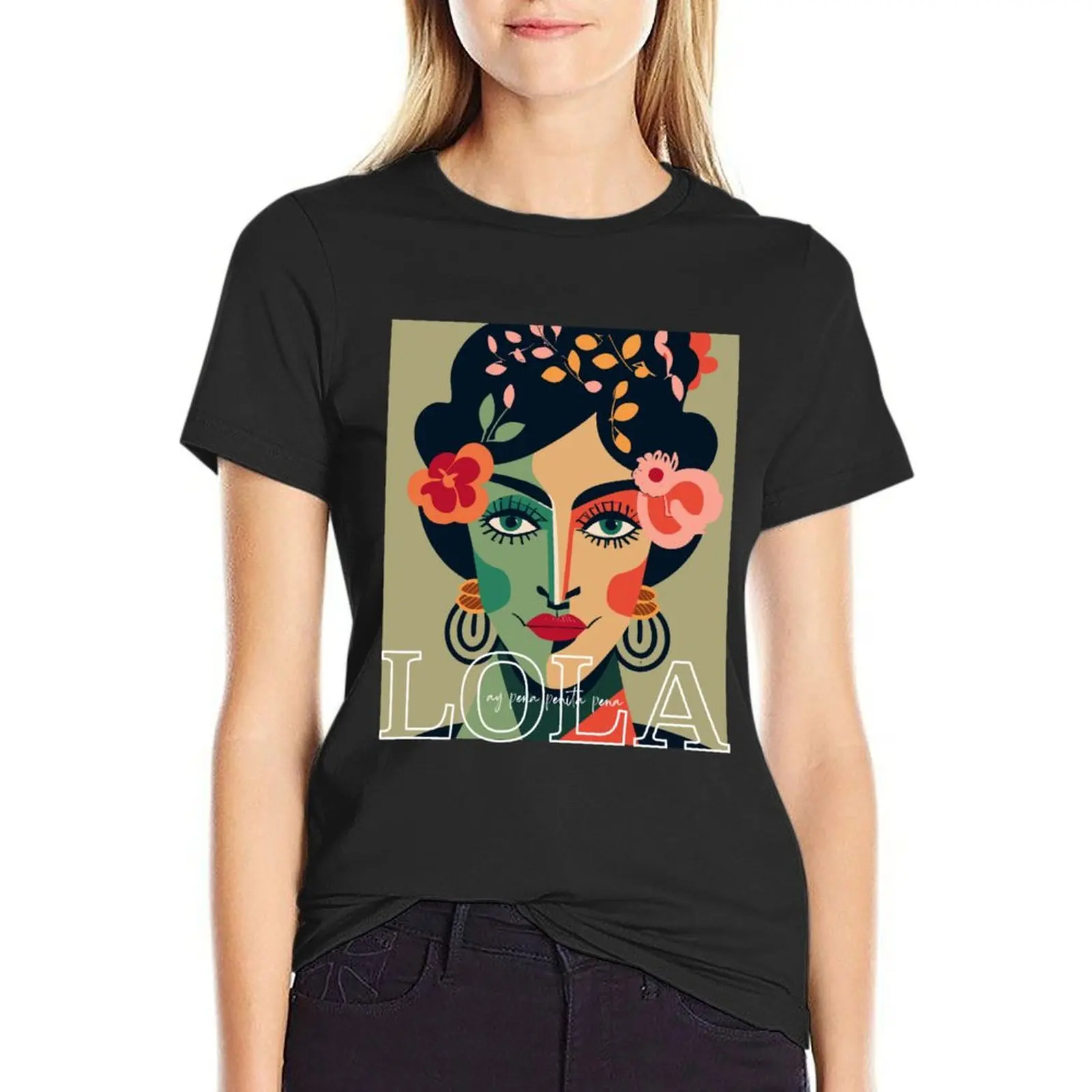 

Lola Flores T-Shirt korean fashion sweat animal prinfor Women clothes