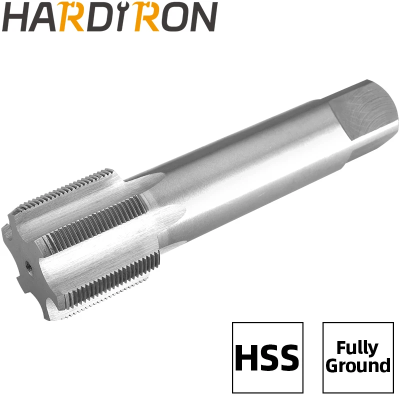 Машинный резьбовой метчик Hardiron M42X1, левый, метчики HSS M42 x 1,0 с прямой рифленой головкой