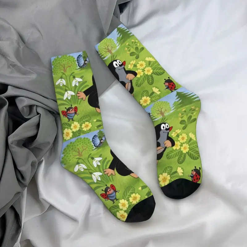 Cute Happy Mole Krtek Mens Crew Socks Unisex Cool Cartoon Little Maulwurf Spring Summer Autumn Winter Dress Socks