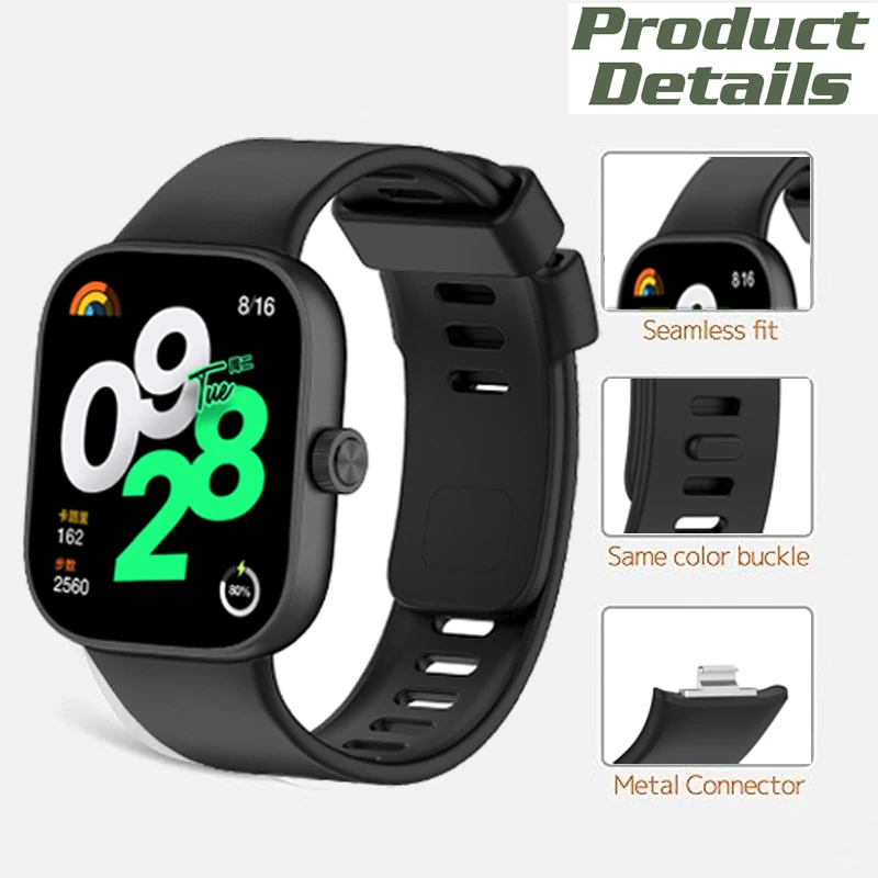 Watch Strap For Xiaomi Redmi Watch 4 Strap Replacement Silicone Strap For Xiaomi Redmi Watch 4 Strap Correa Bracelet