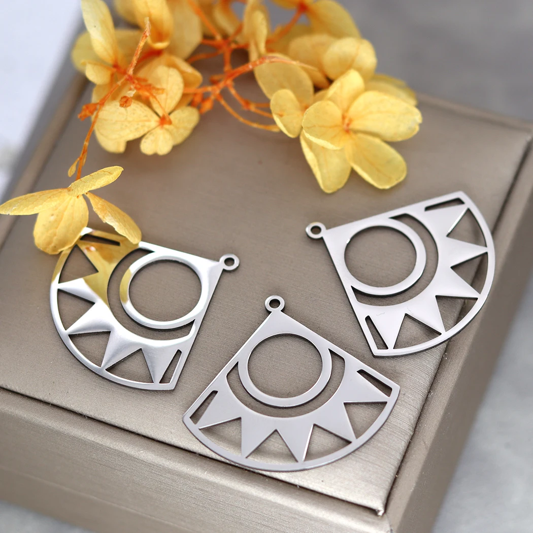 3 szt. W kształcie wachlarza słońce Charms kolczyk ze stali nierdzewnej wisiorek dla majsterkowiczów ręcznie robiona biżuteria bransoletka Anklet ustalenia naszyjnik Making