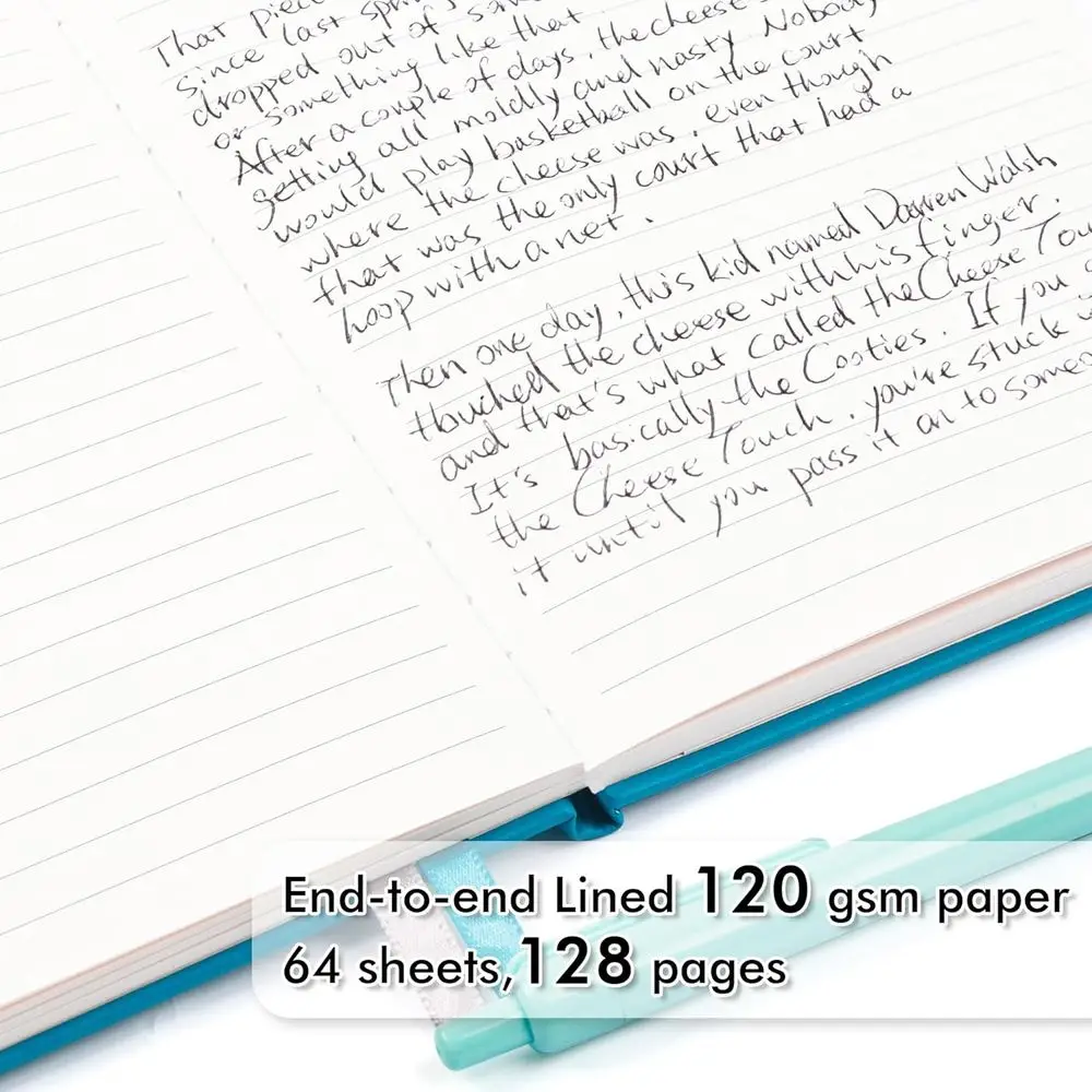 A5 Lined Notebook Set with Pen Holder, 24-Pack, 120 GSM Paper, 5.1x8.3, Teal for Work and Business