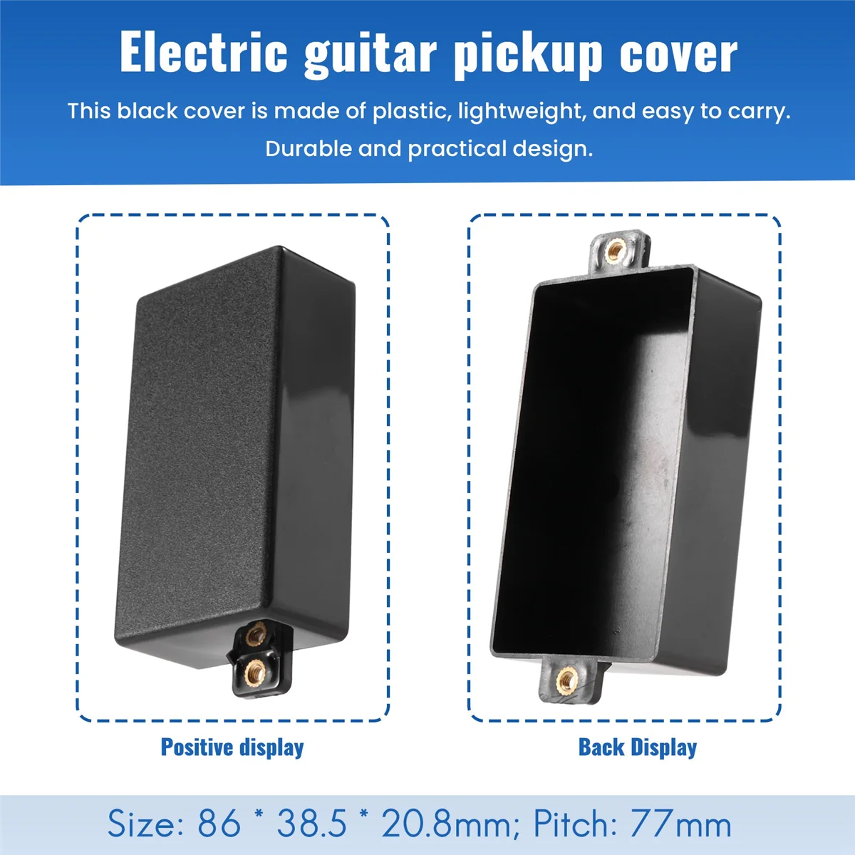 Пластиковая герметичная крышка звукоснимателя BVBV для хамбакера, подходит для деталей гитары звукоснимателя SQ ST (черный)