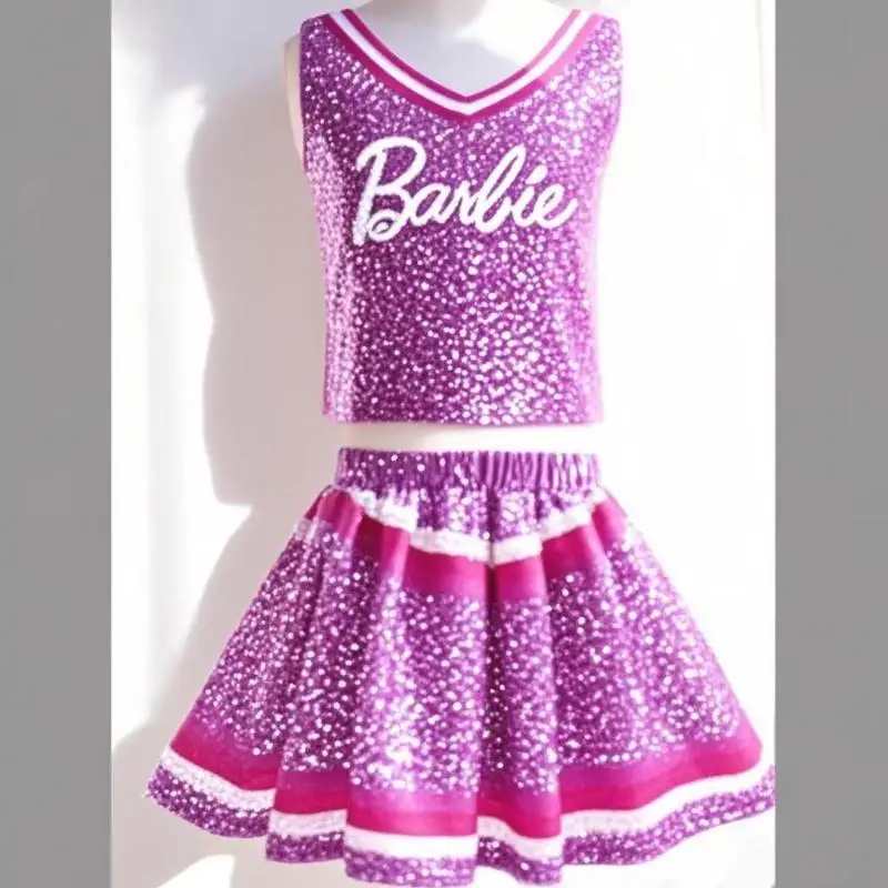 2 ชิ้นตุ๊กตาบาร์บี้สาวเชียร์ลีดเดอร์เจ้าหญิงกระโปรงตุ๊กตาบาร์บี้บทบาทเล่นเจ้าหญิงคอสเพลย์ชุดกระโปรงเต้นรําฮาโลวีนเด็กกระโปรงอ้วน