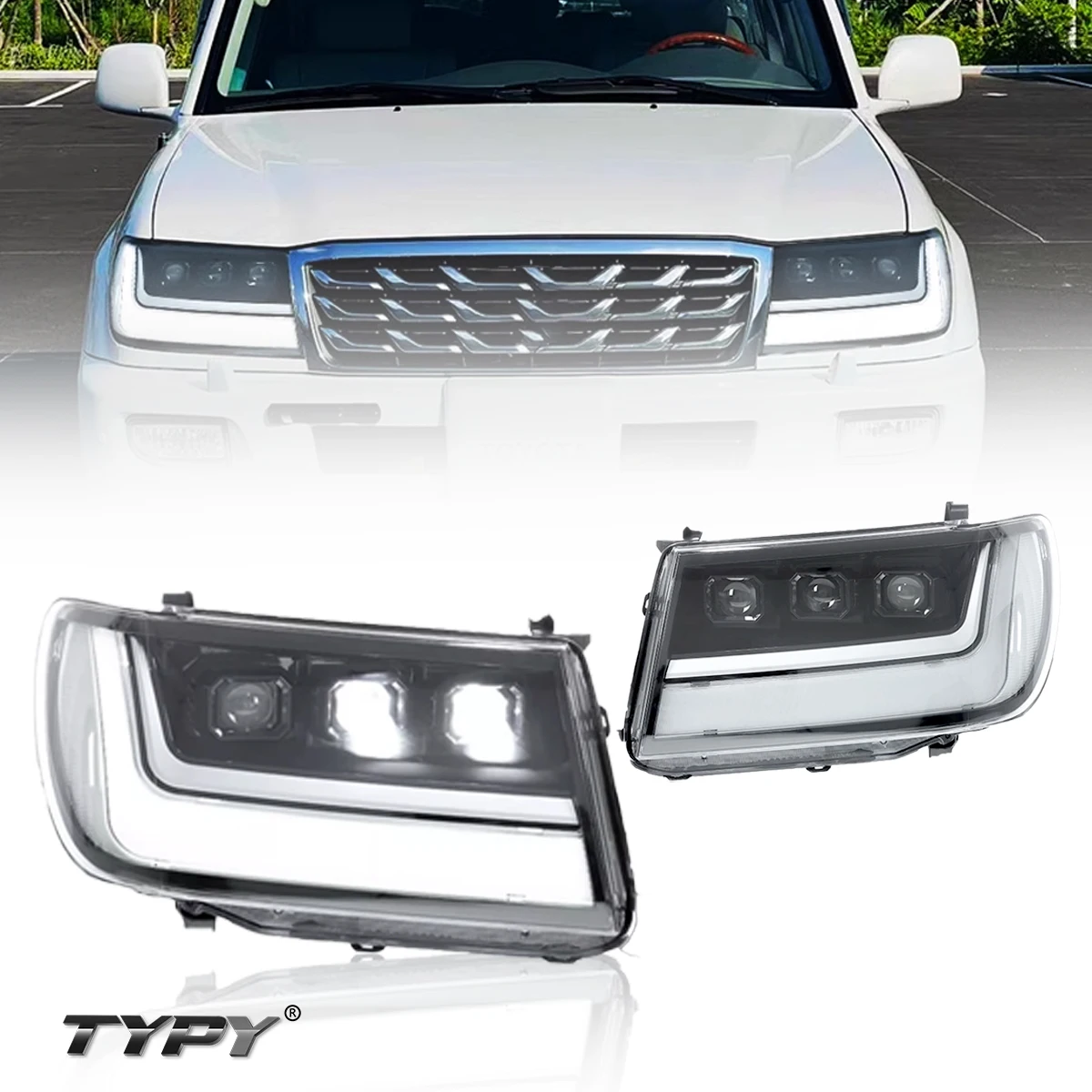 

TYPY New LED Car Headlights For Toyota Land Cruiser LC100 1998-2007 Headlight Signals Auto Accessories Daytime Running Lights