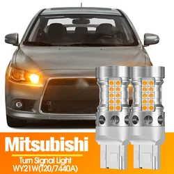 2pcs LED Turn Signal Light Blub Lamp Canbus WY21W T20 7440A For Mitsubishi Lancer 2008-2017 Outlander ASX Pajero V80 V93 V97 V98