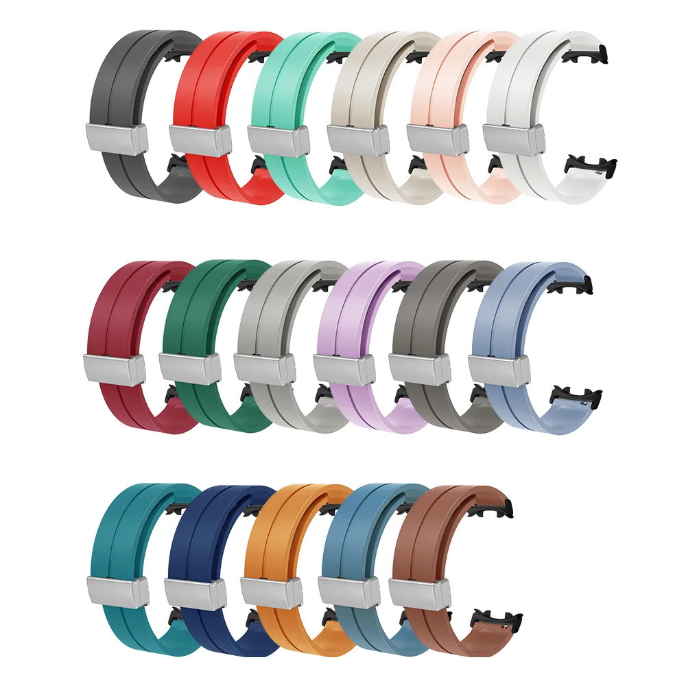 Loop Band+Folding Magnetic Buckle For Honor Fit Vitality/Elegant Edition Skin-friendly Silicone Sport Smartwatch Strap Man Woman