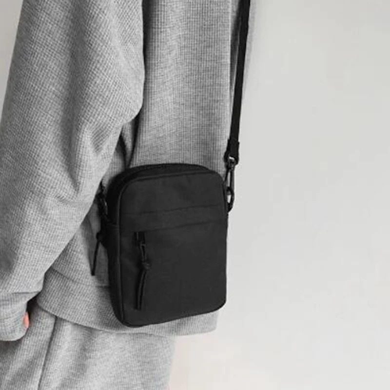 Messenger Sling Bags For Men Casual Canvas Small Zipper Crossbody Pouch Simple Small Crossbody Shoulder Bag Men Bag