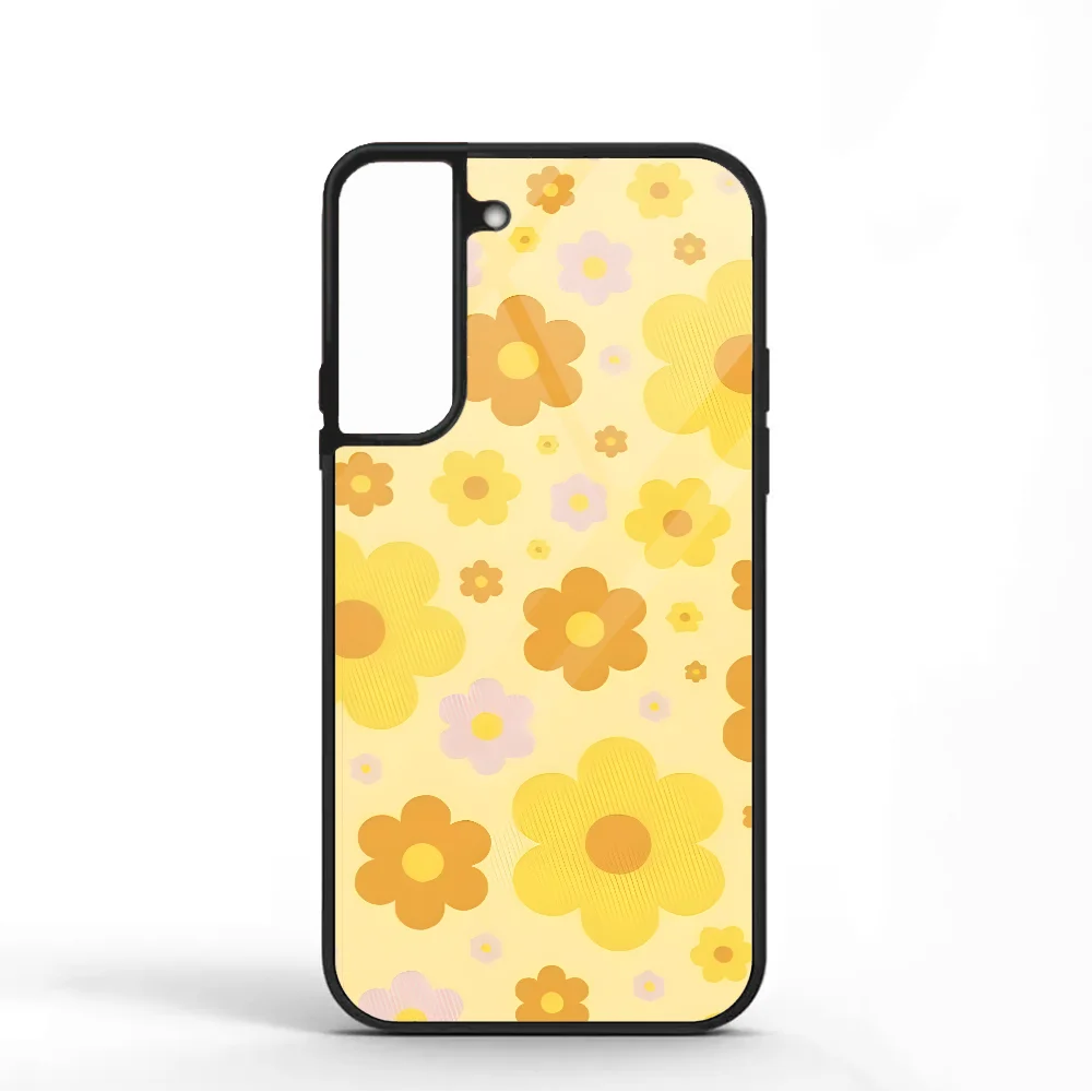 

Yellow Flower Phone Case For Samsung S10 S20 S21 S22 S24 S30 Plus ULTRA Mirror Acrylic Cover