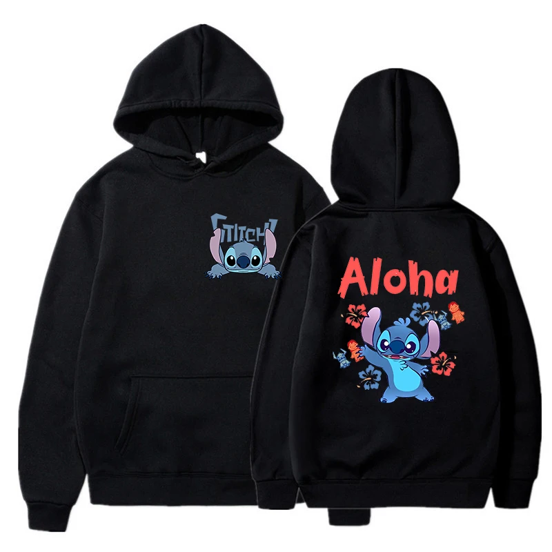 y2k Harajuku Winter Disney Stitch Hoodies Women Harajuku Cute Anime Sweatshirt Manga Streetwear Hoody Female Unisex