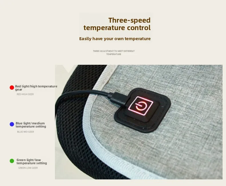 New USB Heated Seat Cushion Office Household Outdoor Car Chair Cushion Winter Electric Heating Cushion