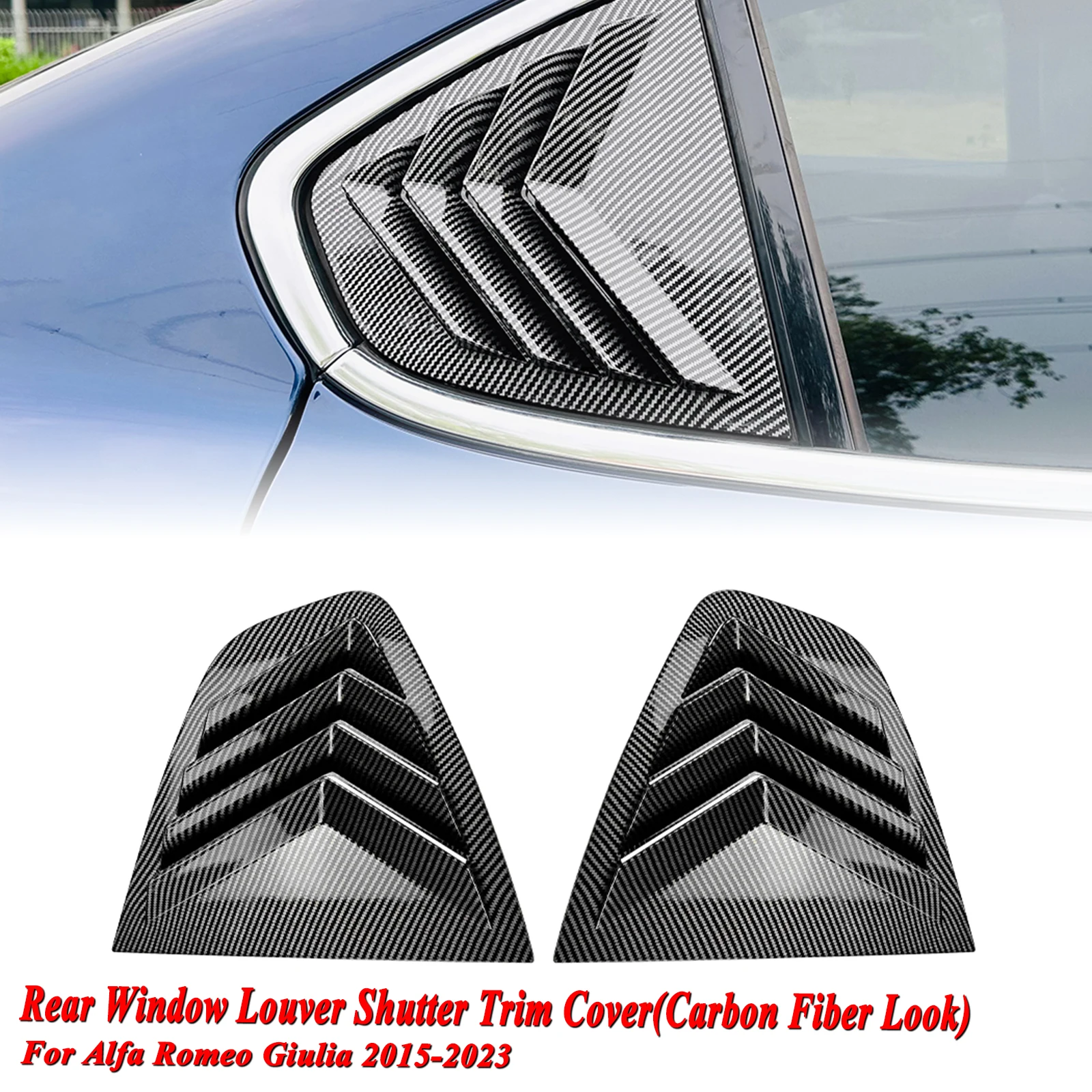 

Side Window Louver Shutter Trim Windshield Blind Cover For Alfa Romeo Giulia 2015-2023