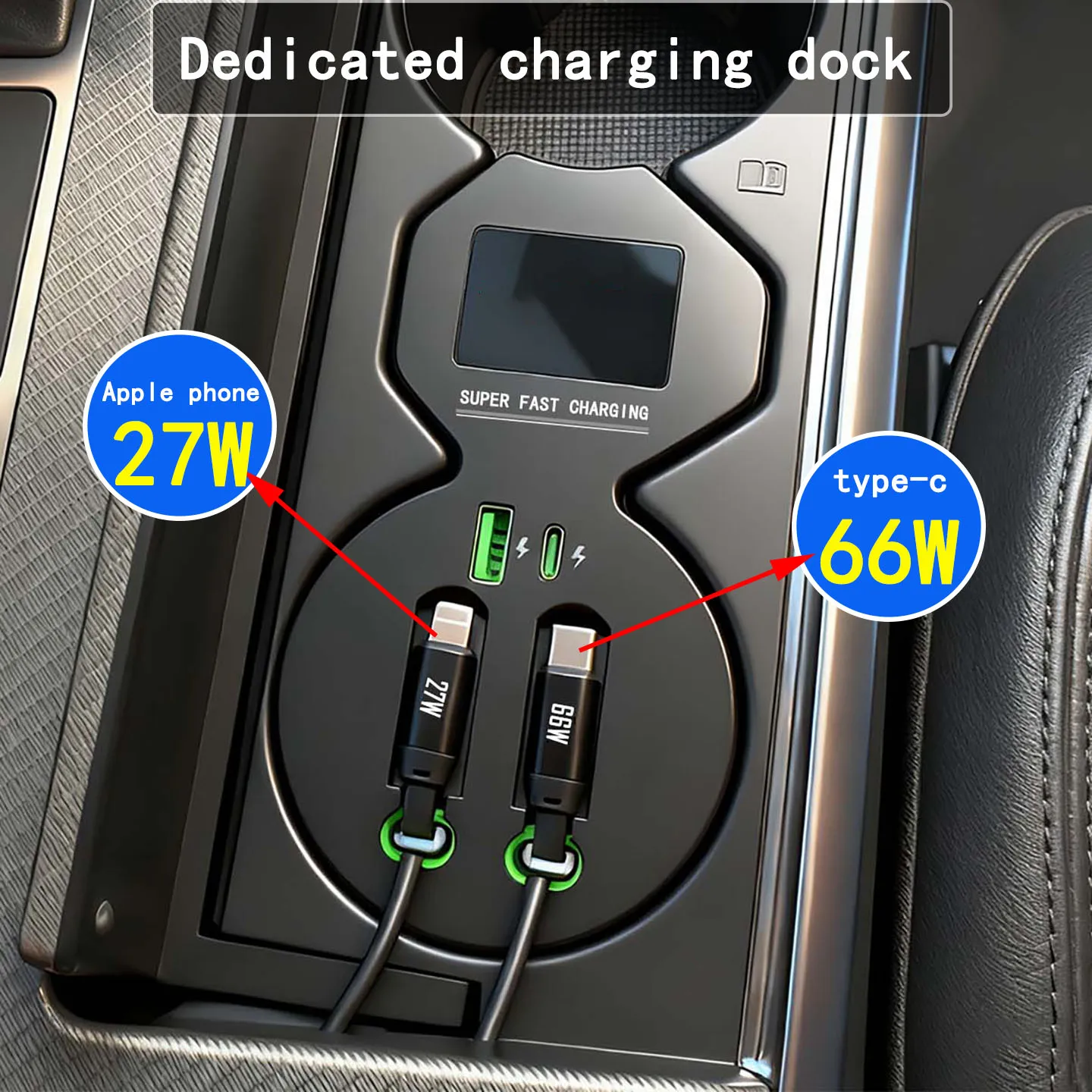 Super Fast Charging Car Charger for Audi A4L/A6L/A7L/A5 Cigarette Lighter Modification Expansion Dock Auto Accessories