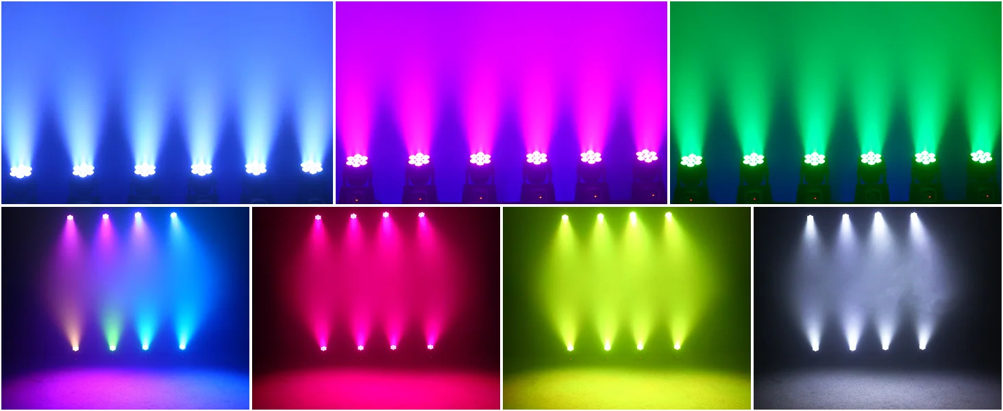 2Pcs/Set 105W Beam Moving Head Lights 7x15W RGBW LED Stage Lights DMX512 Spot Lights For DJ Disco KTV Wedding Party