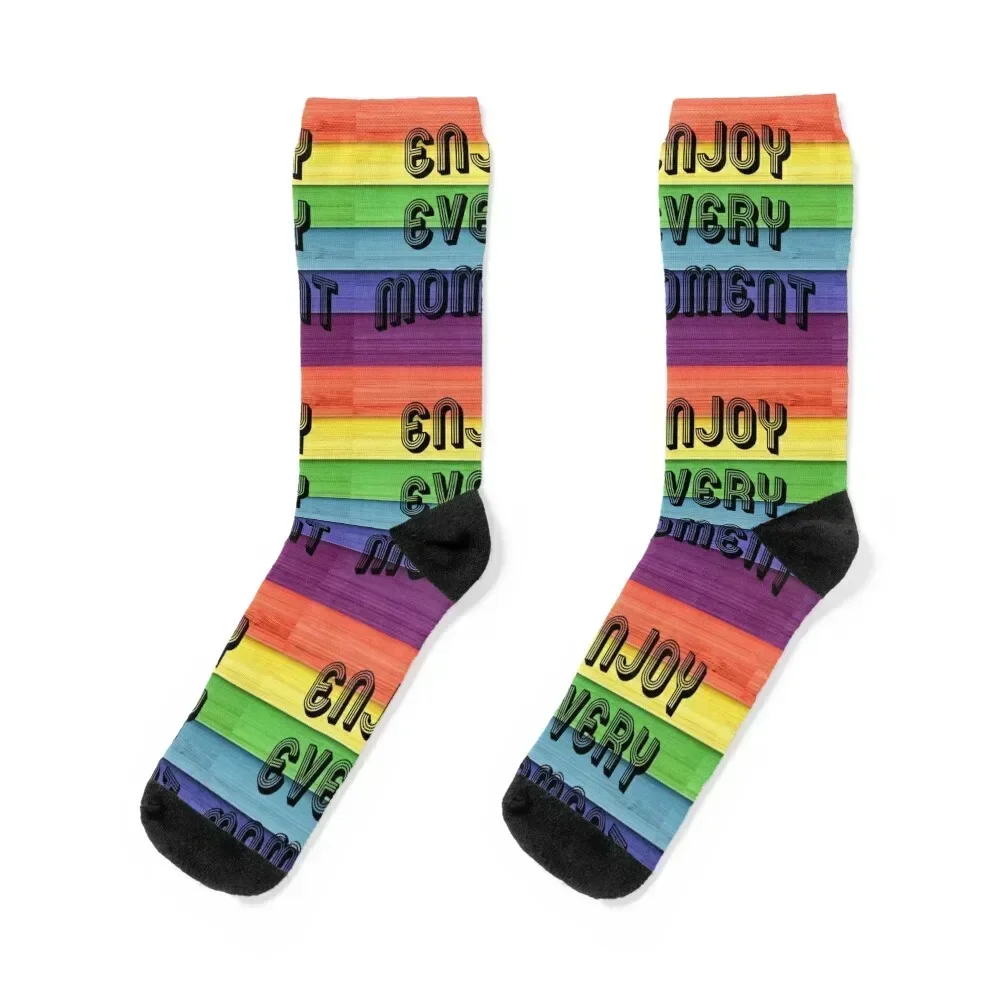 Enjoy Every Moment Socks essential Stockings Socks For Women Men's