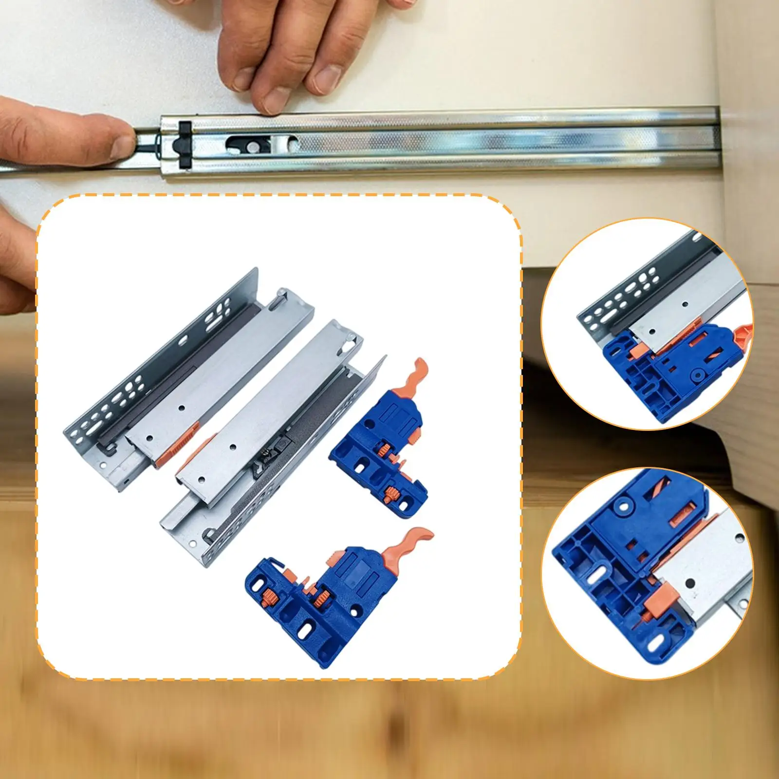 Metal Drawer Glides Silent Guide Set Full Extension Runner for Bedroom and Office Dresser Drawers Metal Drawer Glides Silent Guide Set Full Extension Runner for Bedroom and Office Dresser Drawers