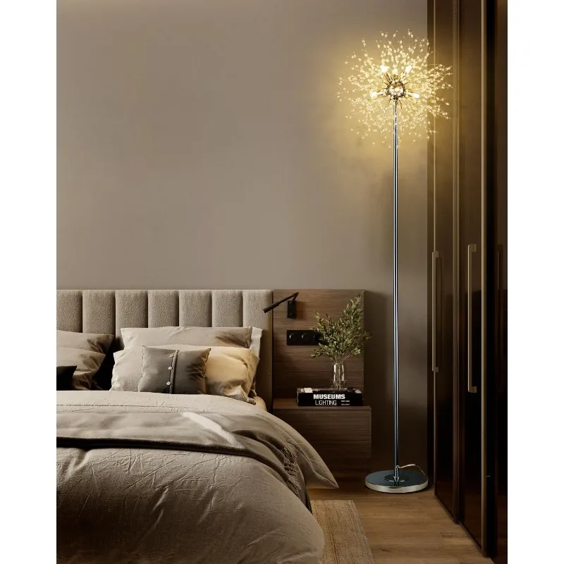 Imagem -03 - Crystal Standing Led Floor Lamp com Pedal 9-light 70 Chrome Lâmpadas Não Incluídas