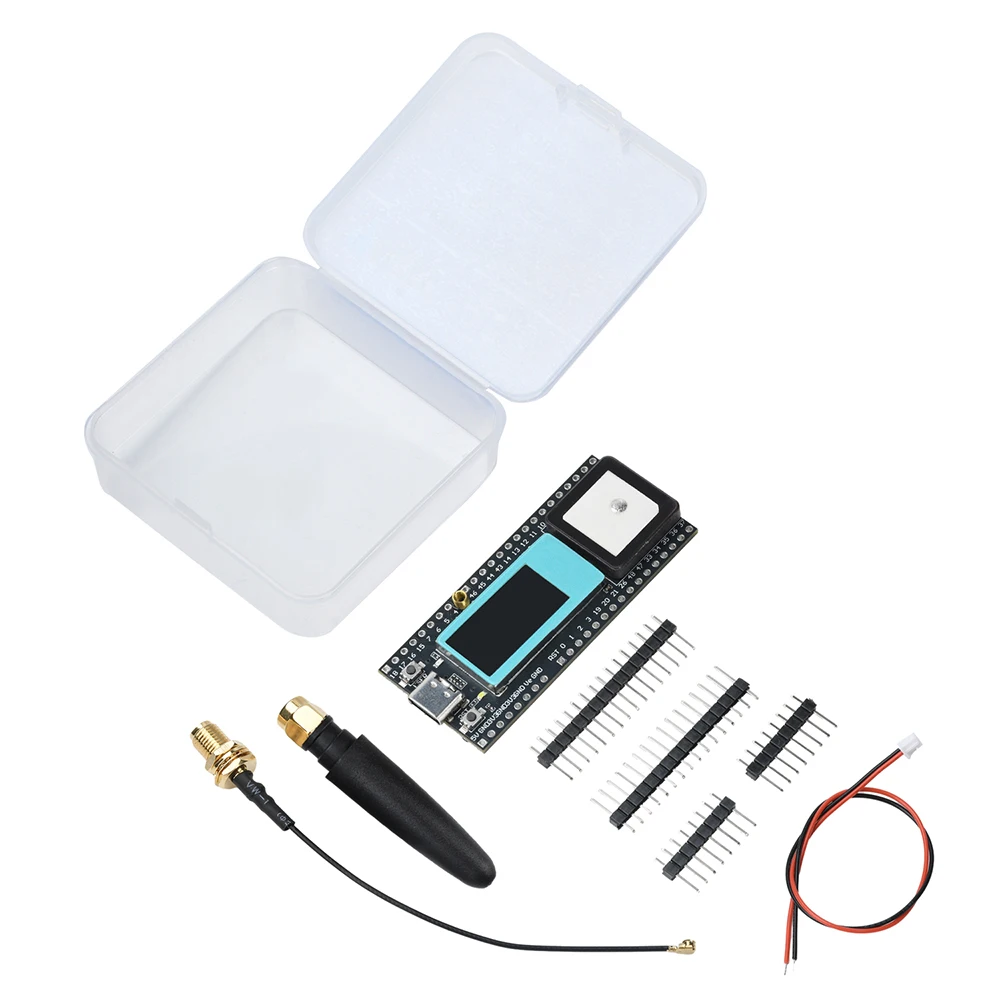 شاشة LCD مقاس 0.96 بوصة LoRa جهاز تعقب لاسلكي ESP32-S3FN8 + SX1262 + UC6580 WiFi/BT/LoRa/Gnss/تتبع وتحديد المواقع GPS