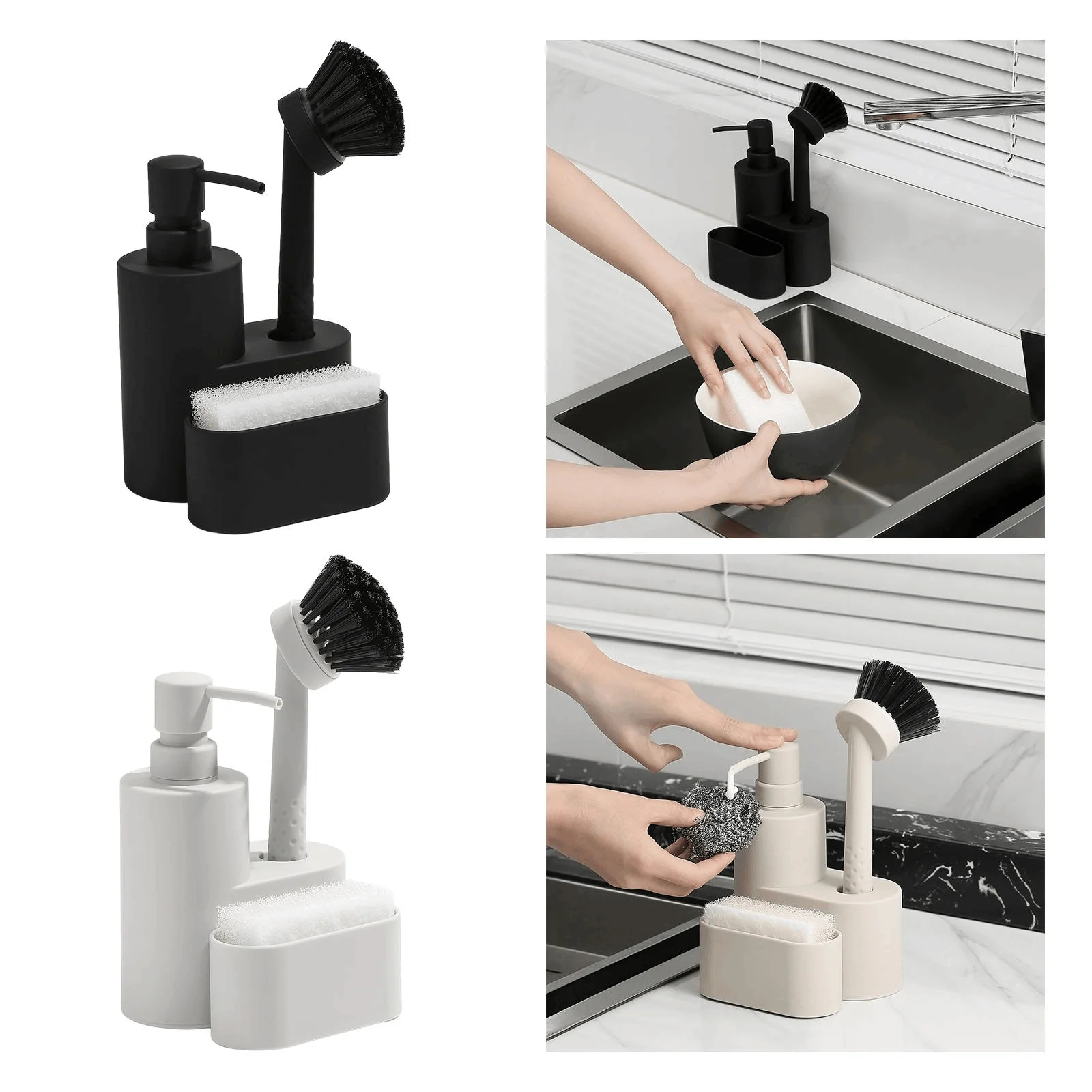 3 In 1 Kitchen Soap Dispenser Square Glass Sensor Transparent Emulsion Compress The Bottle Shampoo Shampoo Shampoo Bottle