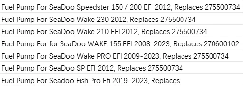 Fuel pump for seadoo jetski Spark 2014-2023, Fish Pro Efi 2019-2023,Speedster 150/200 2012,WAKE 155 / 210/230/ WAKE PRO 2008-202