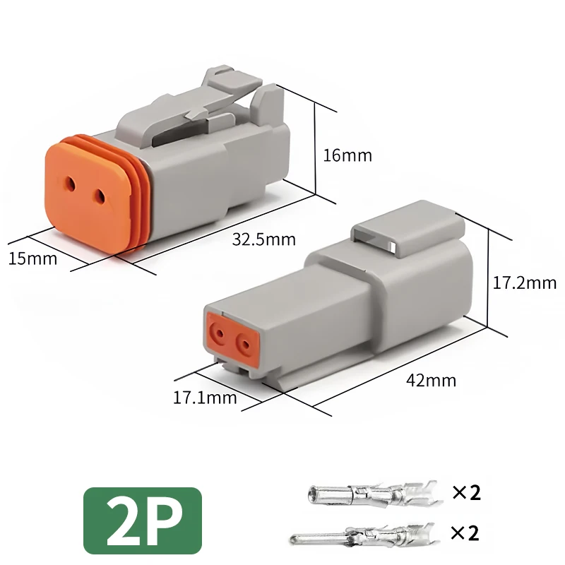 DT06-2S & DT04-2P 2-Pin Deutsch Type DT Series Waterproof Connector - Heavy Duty Automotive Plug for Truck Wire Harness T&I Online Store